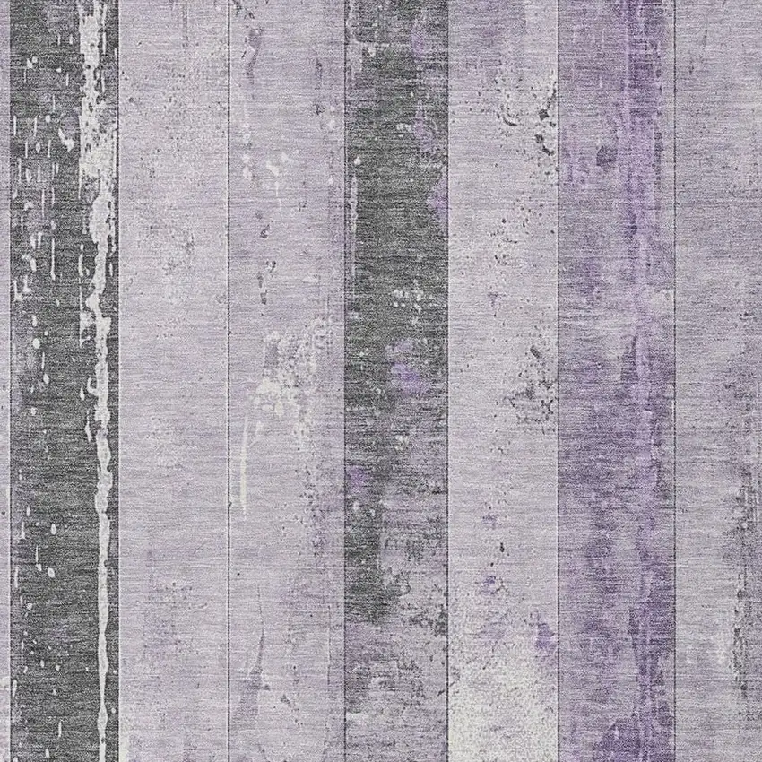 Lavender And Charcoal Striped Washable Indoor Outdoor Area Rug Photo 3