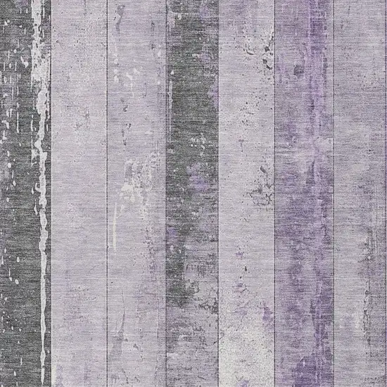 Lavender And Charcoal Striped Washable Indoor Outdoor Area Rug Photo 3