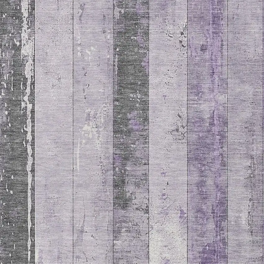 Lavender And Charcoal Striped Washable Indoor Outdoor Area Rug Photo 3