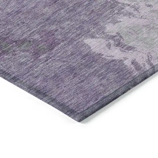 Lavender And Fern Green Abstract Washable Indoor Outdoor Area Rug Photo 9