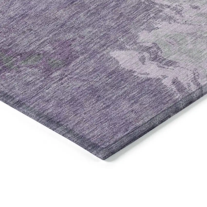 Lavender And Fern Green Abstract Washable Indoor Outdoor Area Rug Photo 9
