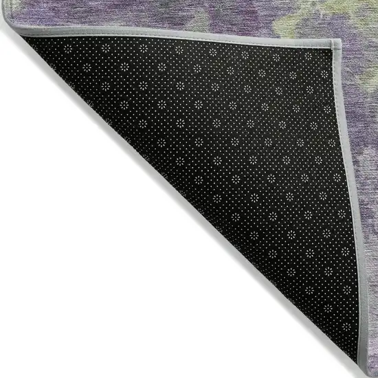 Lavender And Fern Green Abstract Washable Indoor Outdoor Area Rug Photo 7