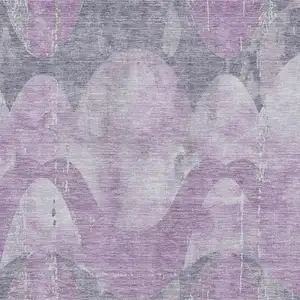 Photo of Lavender And Gray Abstract Washable Area Rug With UV Protection