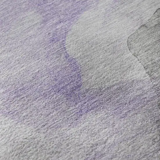 Lavender And Gray Abstract Washable Area Rug With UV Protection Photo 8