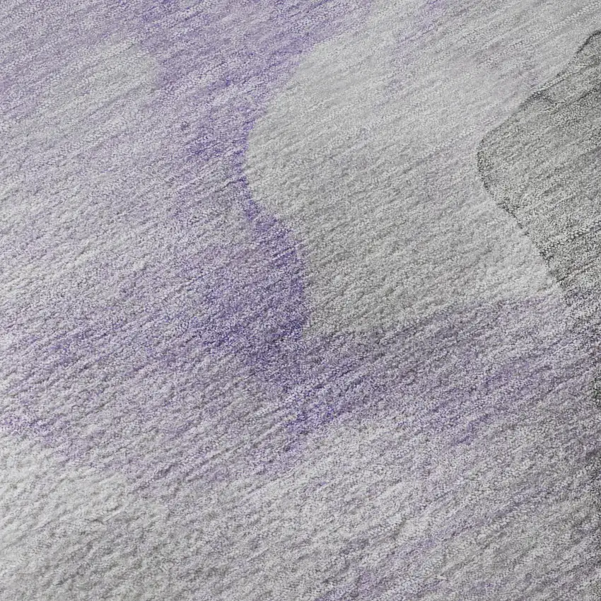 Lavender And Gray Abstract Washable Area Rug With UV Protection Photo 8