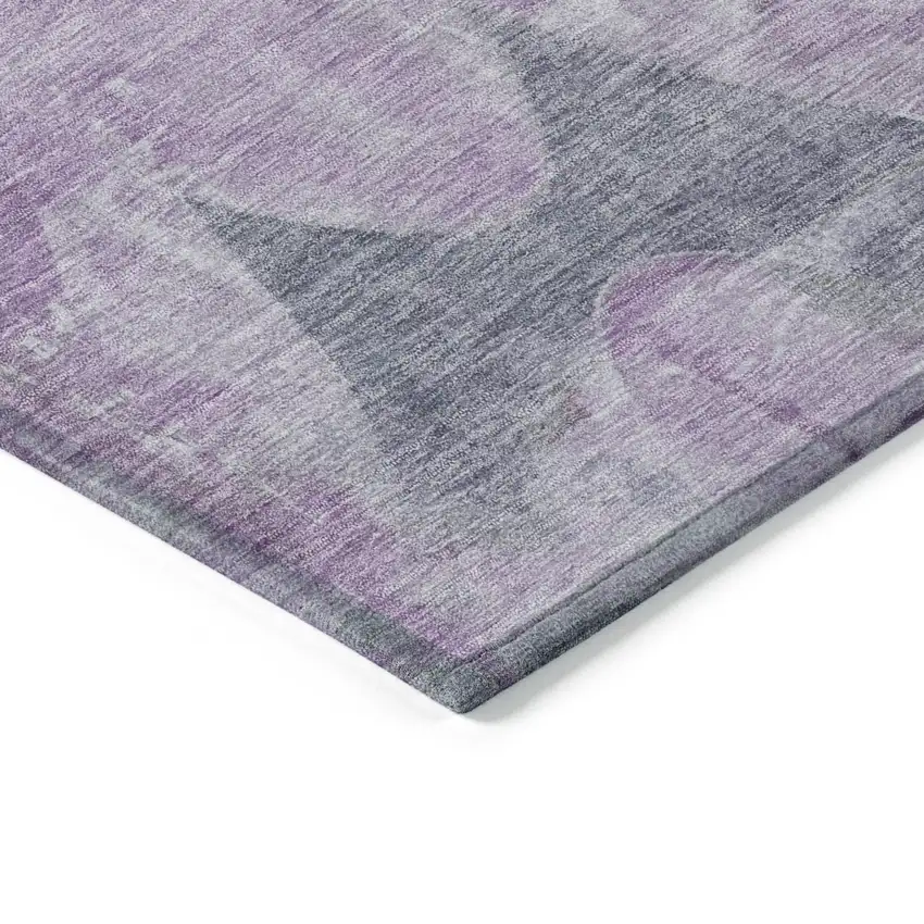 Lavender And Gray Abstract Washable Indoor Outdoor Area Rug Photo 9