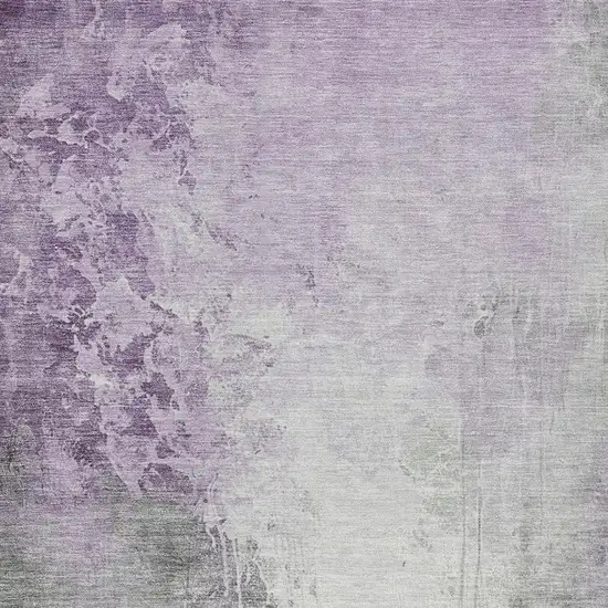 Lavender And Gray Abstract Washable Indoor Outdoor Area Rug Photo 4