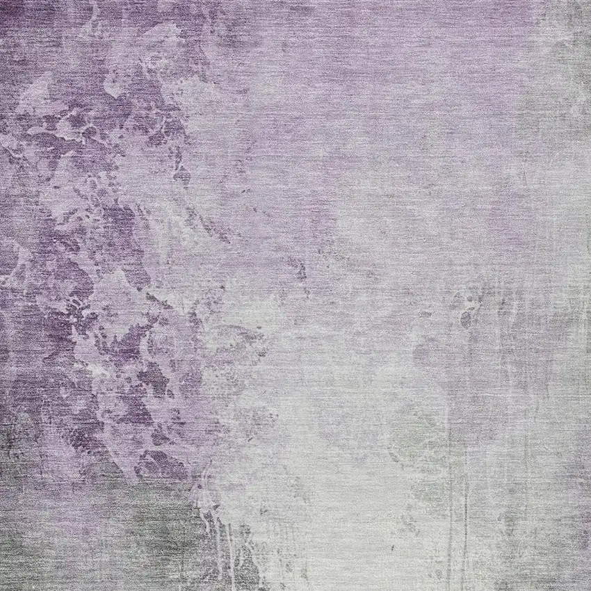 Lavender And Gray Abstract Washable Indoor Outdoor Area Rug Photo 4