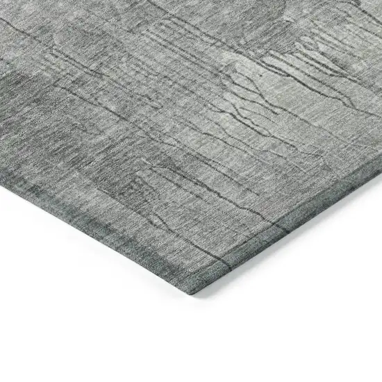 Lavender And Gray Abstract Washable Indoor Outdoor Area Rug Photo 9