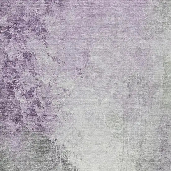 Lavender And Gray Abstract Washable Indoor Outdoor Area Rug Photo 4