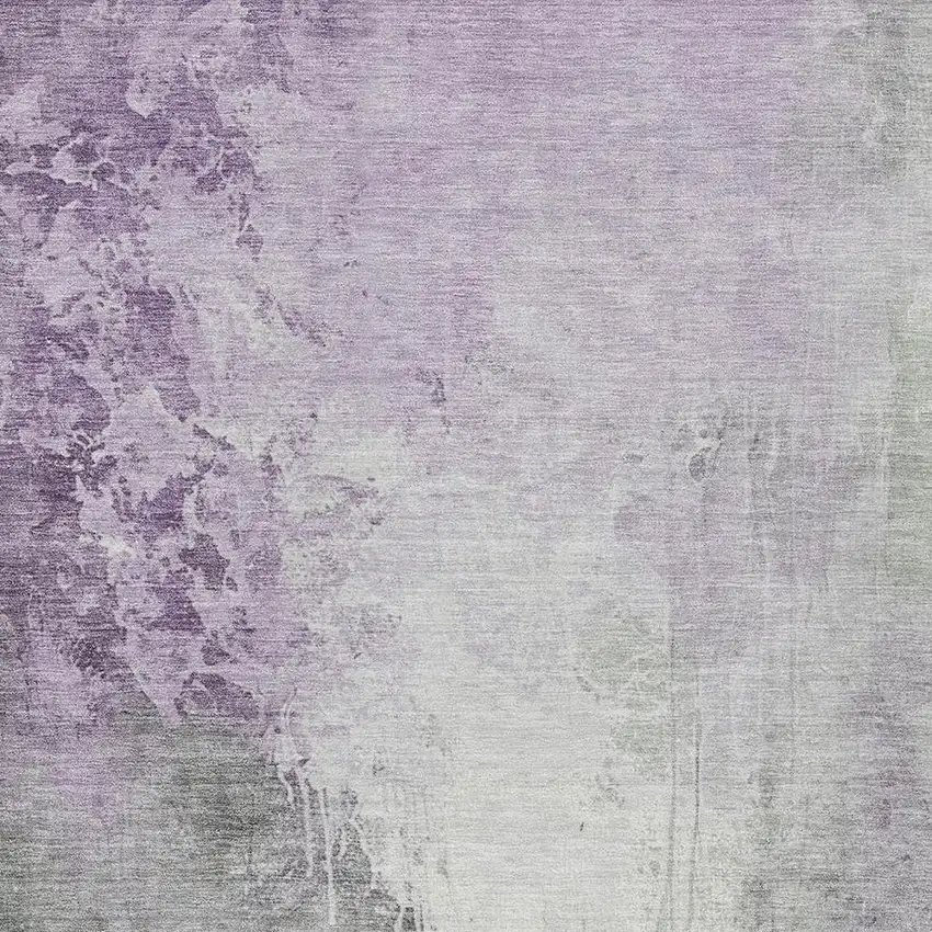 Lavender And Gray Abstract Washable Indoor Outdoor Area Rug Photo 4
