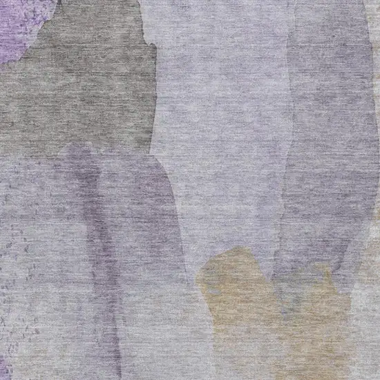 Lavender And Gray Abstract Washable Indoor Outdoor Area Rug Photo 9
