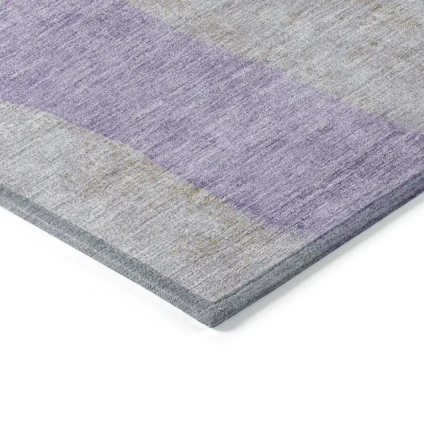 Lavender And Gray Abstract Washable Indoor Outdoor Area Rug Photo 8