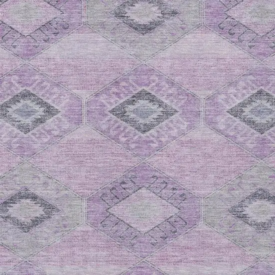Lavender And Gray Aztec Washable Indoor Outdoor Area Rug Photo 4