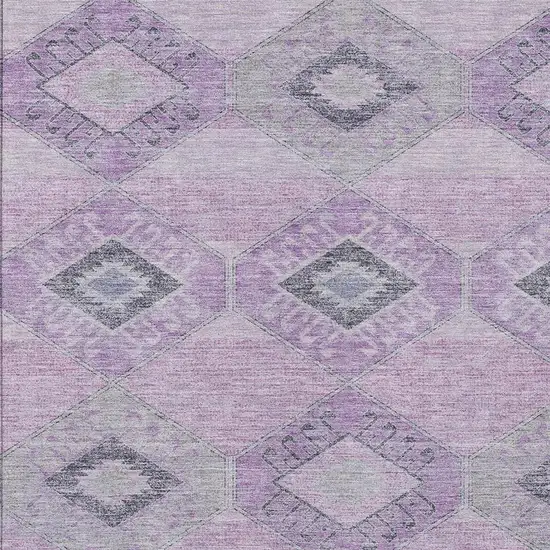 Lavender And Gray Aztec Washable Indoor Outdoor Area Rug Photo 4