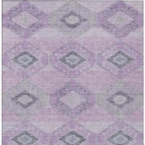Lavender And Gray Aztec Washable Indoor Outdoor Area Rug Photo 8