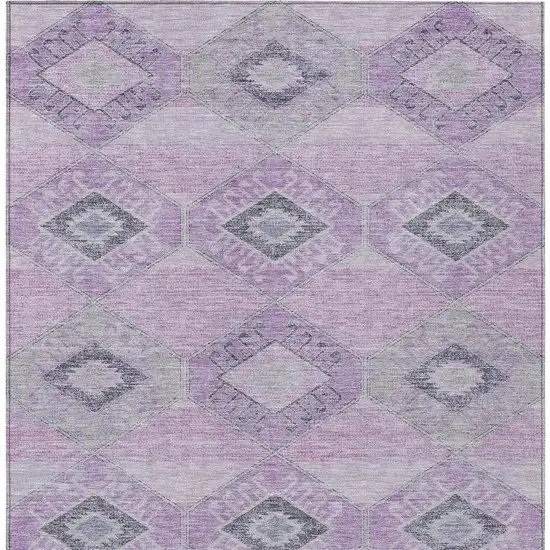 Lavender And Gray Aztec Washable Indoor Outdoor Area Rug Photo 4