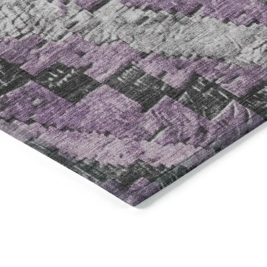 Lavender And Gray Aztec Washable Indoor Outdoor Area Rug Photo 8