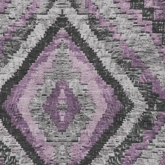 Lavender And Gray Aztec Washable Indoor Outdoor Area Rug Photo 4