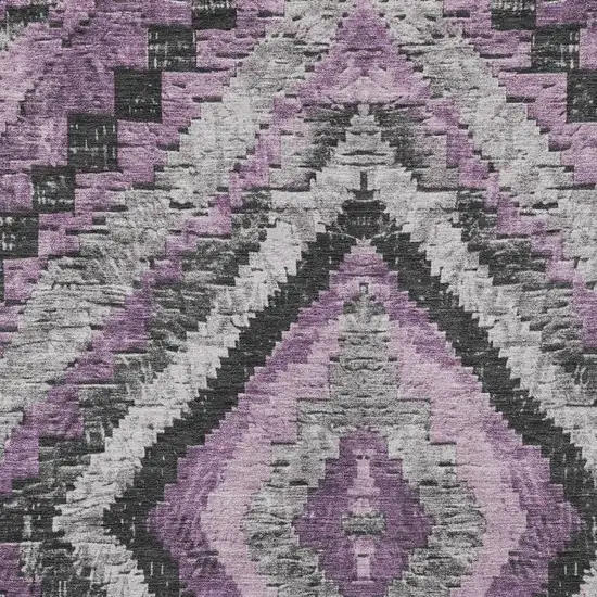 Lavender And Gray Aztec Washable Indoor Outdoor Area Rug Photo 4
