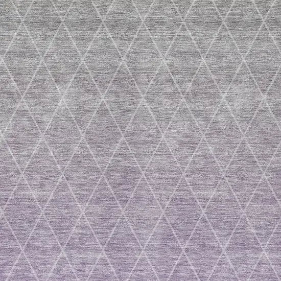 Lavender And Gray Geometric Washable Indoor Outdoor Area Rug Photo 6