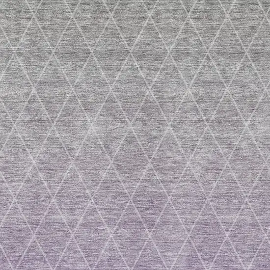 Lavender And Gray Geometric Washable Indoor Outdoor Area Rug Photo 6