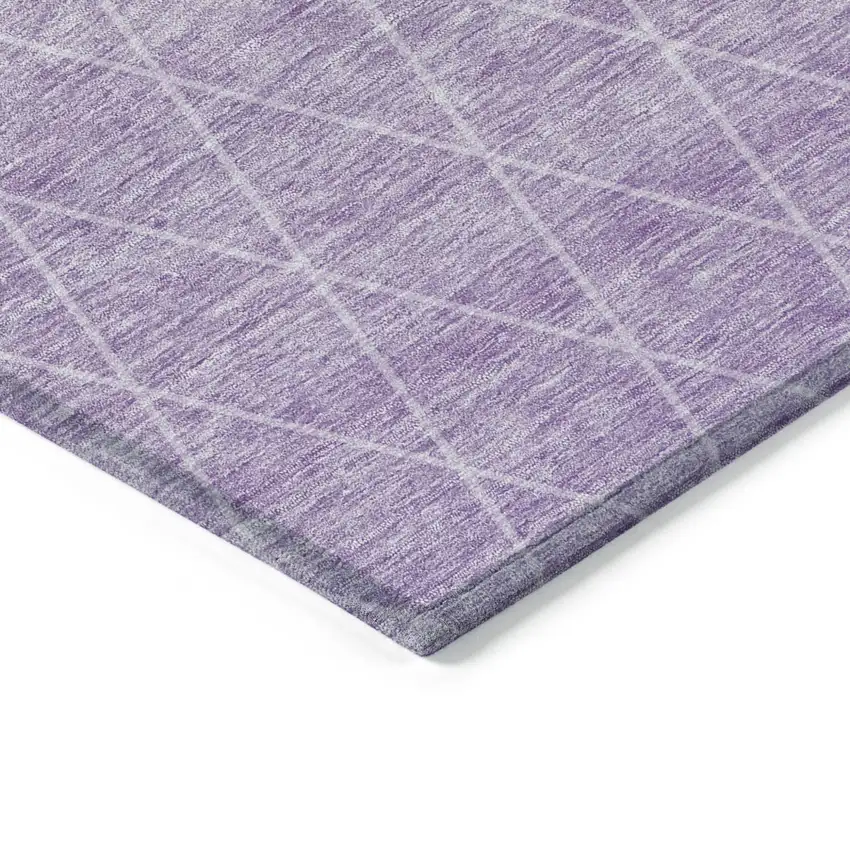 Lavender And Gray Geometric Washable Indoor Outdoor Area Rug Photo 5
