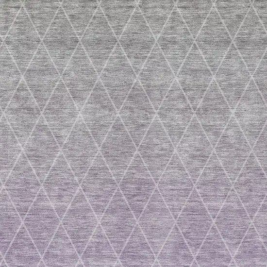 Lavender And Gray Geometric Washable Indoor Outdoor Area Rug Photo 6