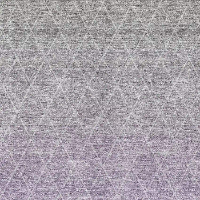 Lavender And Gray Geometric Washable Indoor Outdoor Area Rug Photo 6