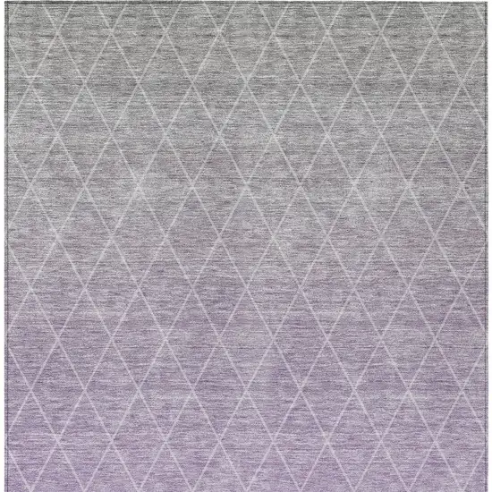 Lavender And Gray Geometric Washable Indoor Outdoor Area Rug Photo 7