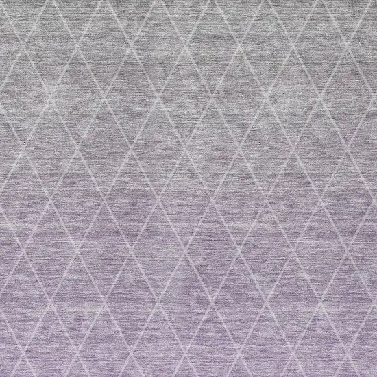 Lavender And Gray Geometric Washable Indoor Outdoor Area Rug Photo 6