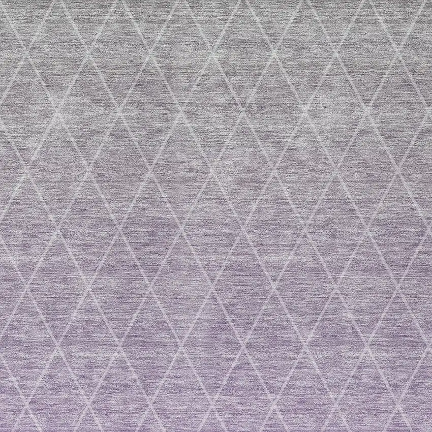 Lavender And Gray Geometric Washable Indoor Outdoor Area Rug Photo 6