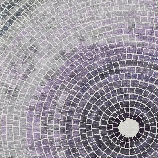 Lavender And Gray Geometric Washable Indoor Outdoor Area Rug Photo 3