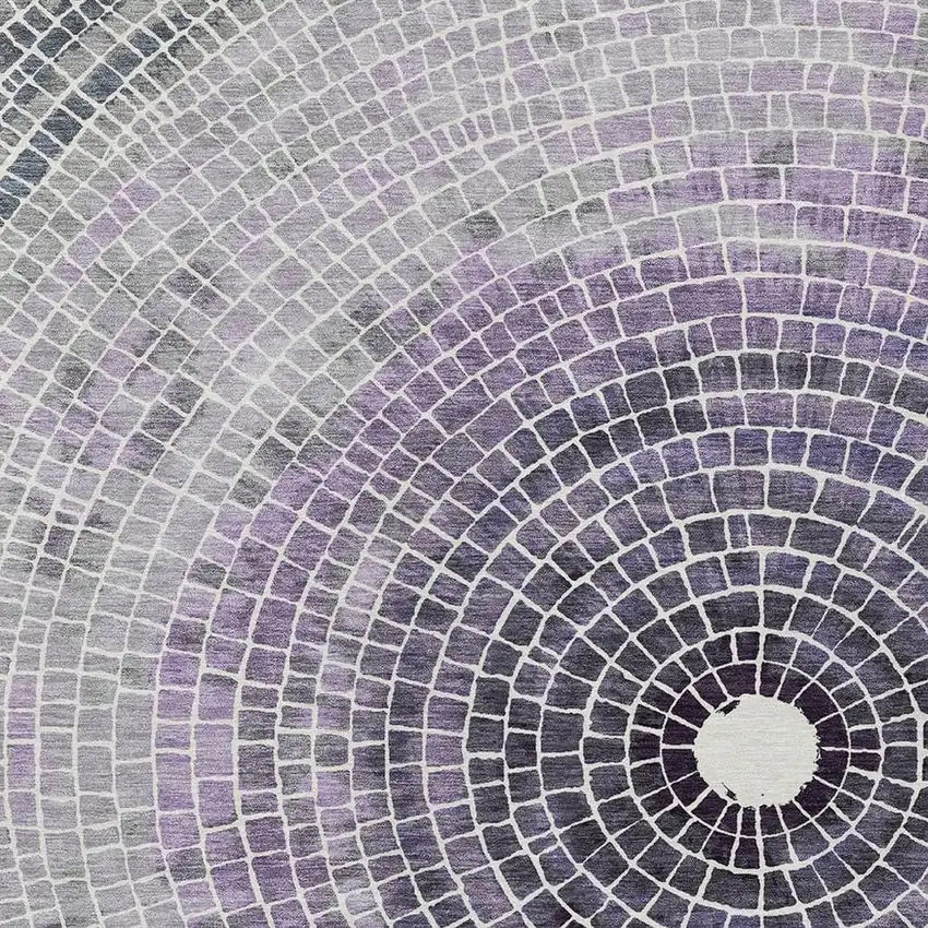 Lavender And Gray Geometric Washable Indoor Outdoor Area Rug Photo 3
