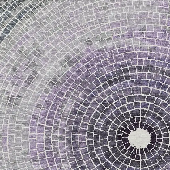 Lavender And Gray Geometric Washable Indoor Outdoor Area Rug Photo 3