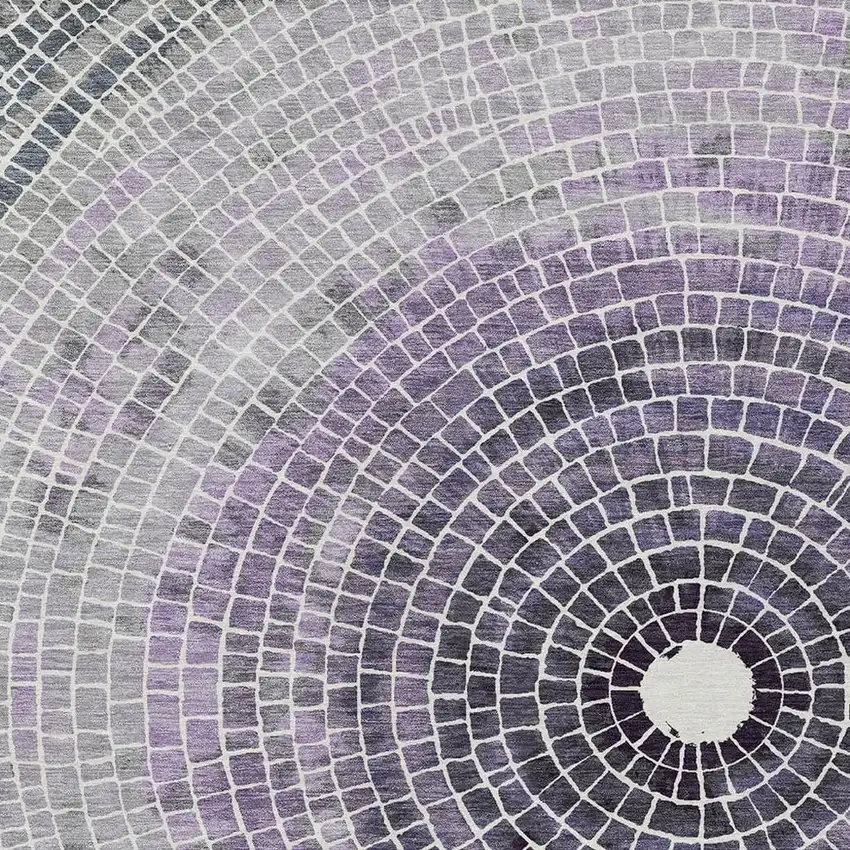 Lavender And Gray Geometric Washable Indoor Outdoor Area Rug Photo 3