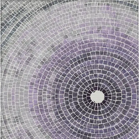 Lavender And Gray Geometric Washable Indoor Outdoor Area Rug Photo 4