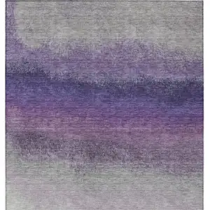 Photo of Lavender And Gray Ombre Washable Indoor Outdoor Area Rug