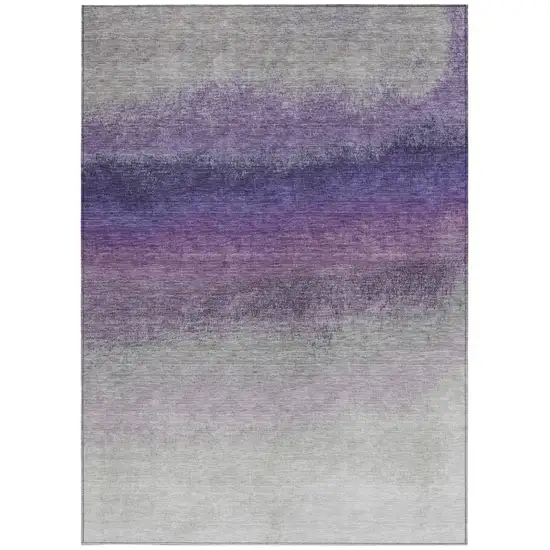 Lavender And Gray Ombre Washable Indoor Outdoor Area Rug Photo 9