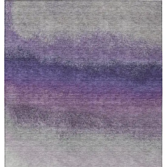 Lavender And Gray Ombre Washable Indoor Outdoor Area Rug Photo 3