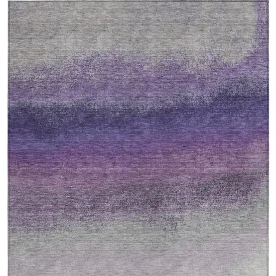 Lavender And Gray Ombre Washable Indoor Outdoor Area Rug Photo 3