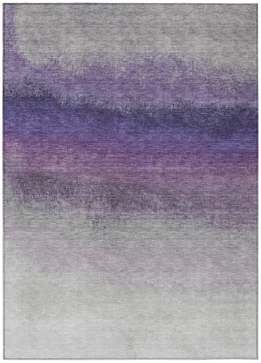 Lavender And Gray Ombre Washable Indoor Outdoor Area Rug Photo 8