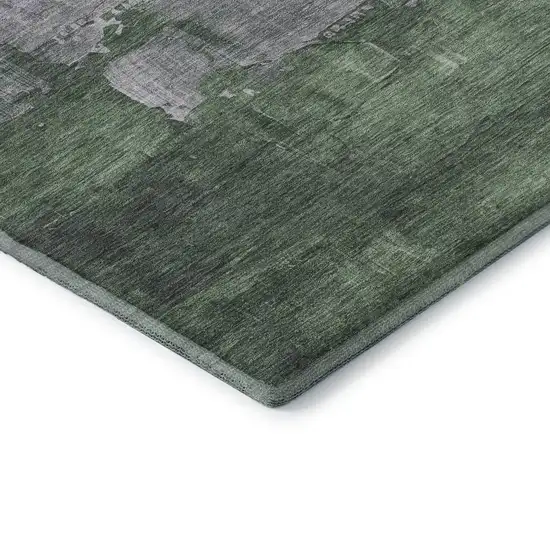 Lavender And Green Abstract Washable Area Rug With UV Protection Photo 7