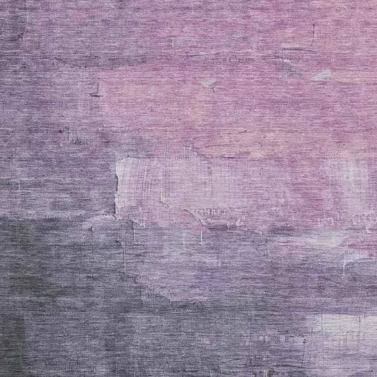 Lavender And Green Abstract Washable Area Rug With UV Protection Photo 2