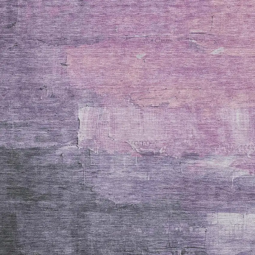 Lavender And Green Abstract Washable Area Rug With UV Protection Photo 2