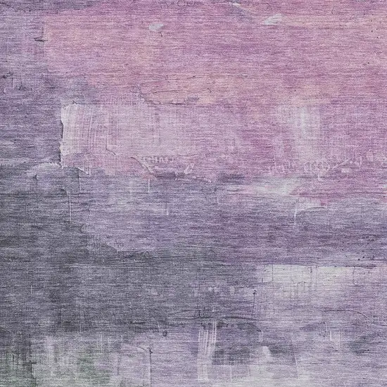 Lavender And Green Abstract Washable Area Rug With UV Protection Photo 2