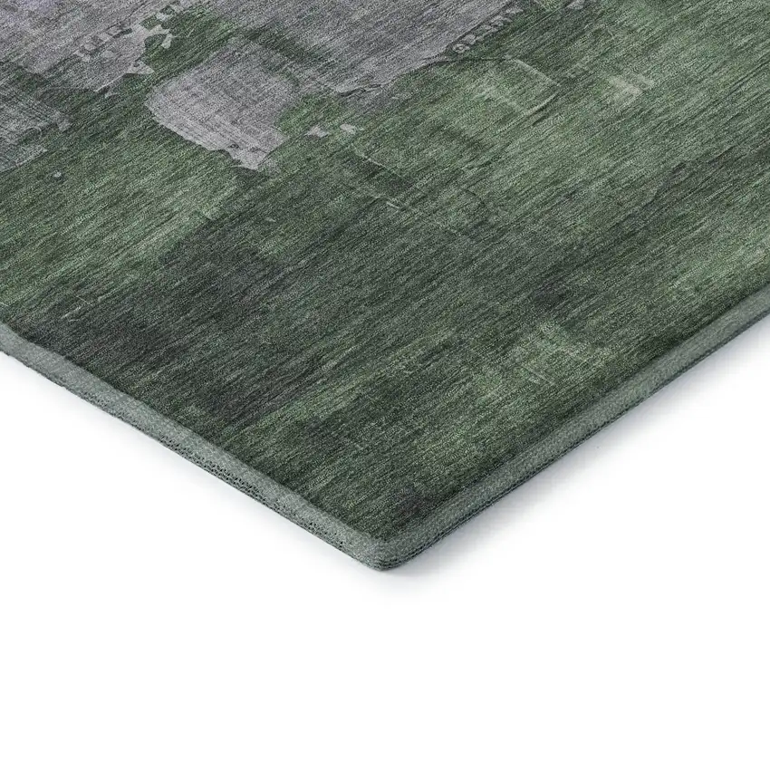 Lavender And Green Abstract Washable Area Rug With UV Protection Photo 7