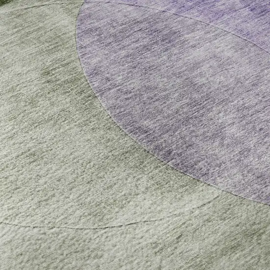 Lavender And Green Geometric Washable Area Rug With UV Protection Photo 9