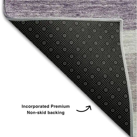 Lavender And Ivory Abstract Geometric Washable Area Rug With UV Protection Photo 7