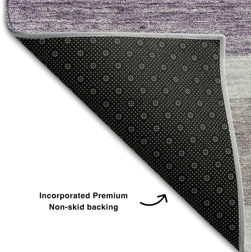 Lavender And Ivory Abstract Geometric Washable Area Rug With UV Protection Photo 7